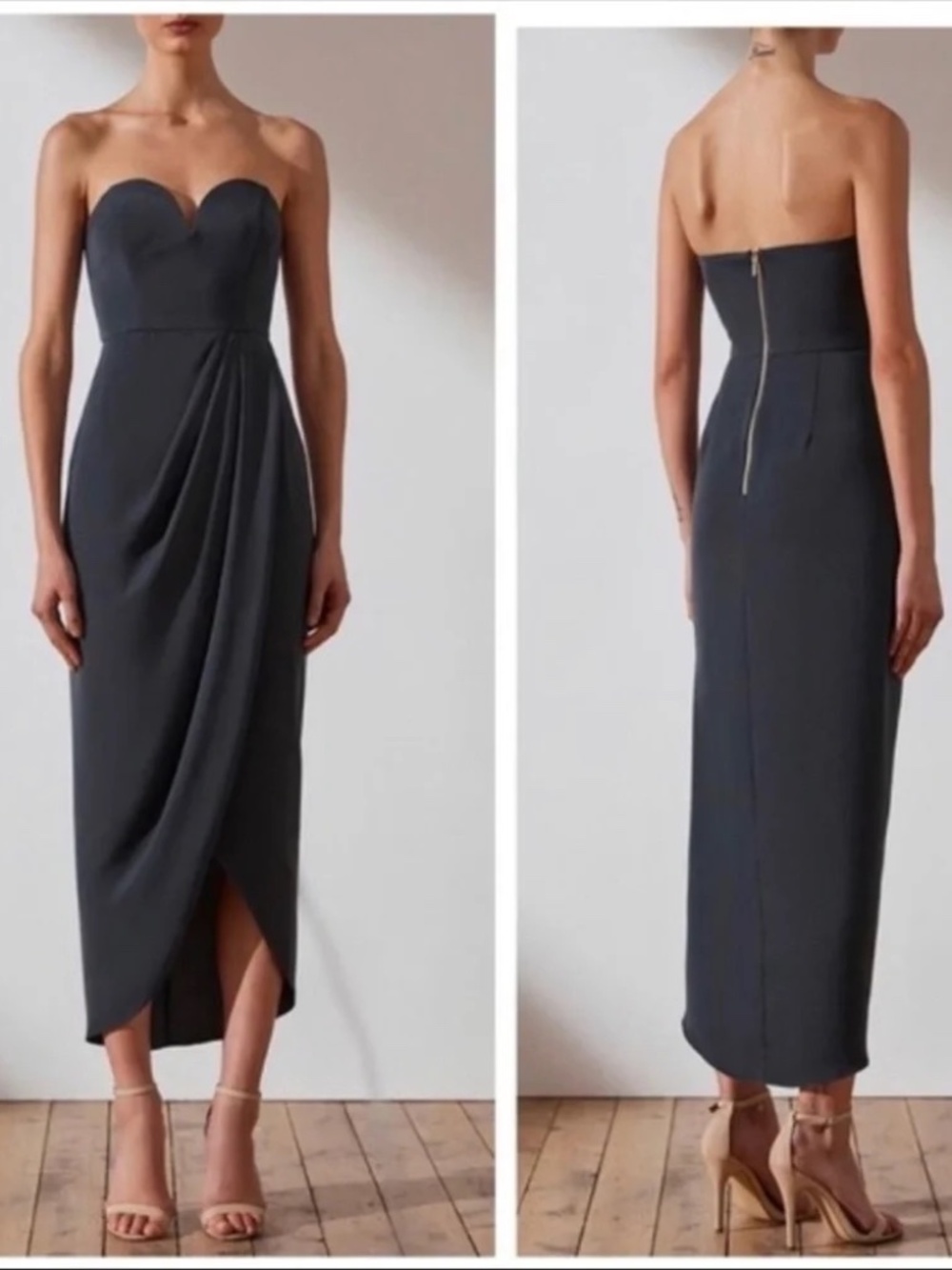 Shona Joy Dress U Wire Bustier Draped Strapless Maxi Dress - Size US 8